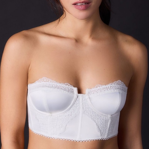 Free People Intimately FP Lingerie Lots of Love Corset Crop Bralette Ivory - Picture 3 of 8